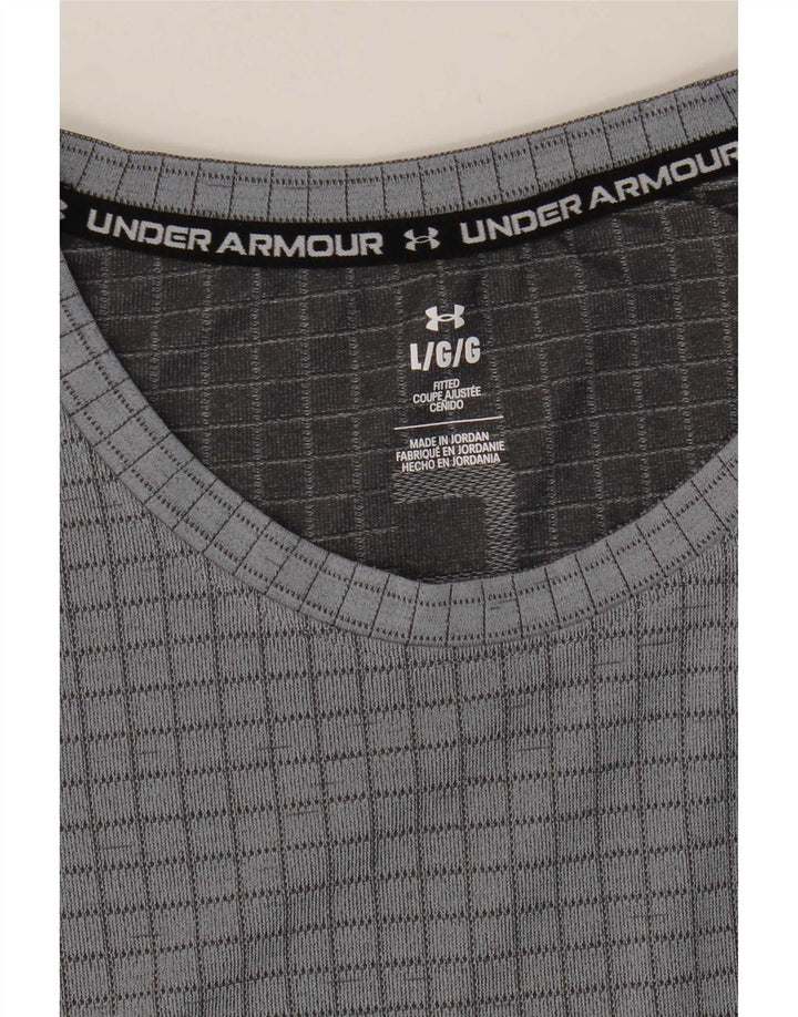 Under Armour Herre T-Shirt Top Stor Grå Ternet