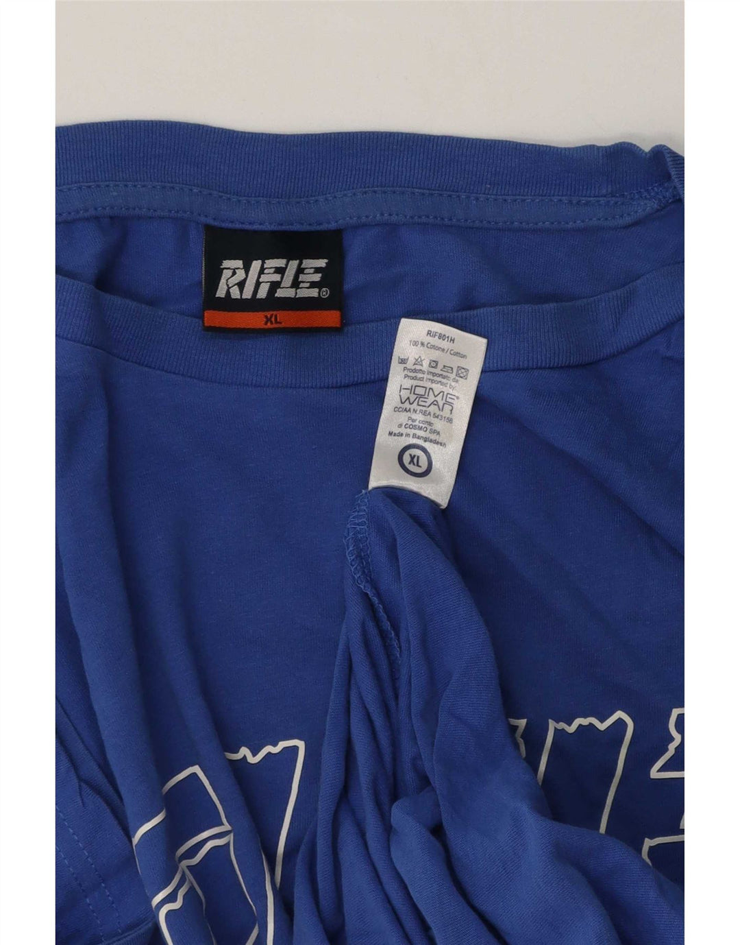 Rifle Herre Grafisk T-Shirt Top XL Blå Bomuld
