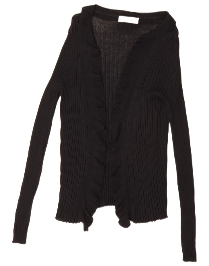 Zara Womens Open Cardigan Sweater UK 16 Large Black