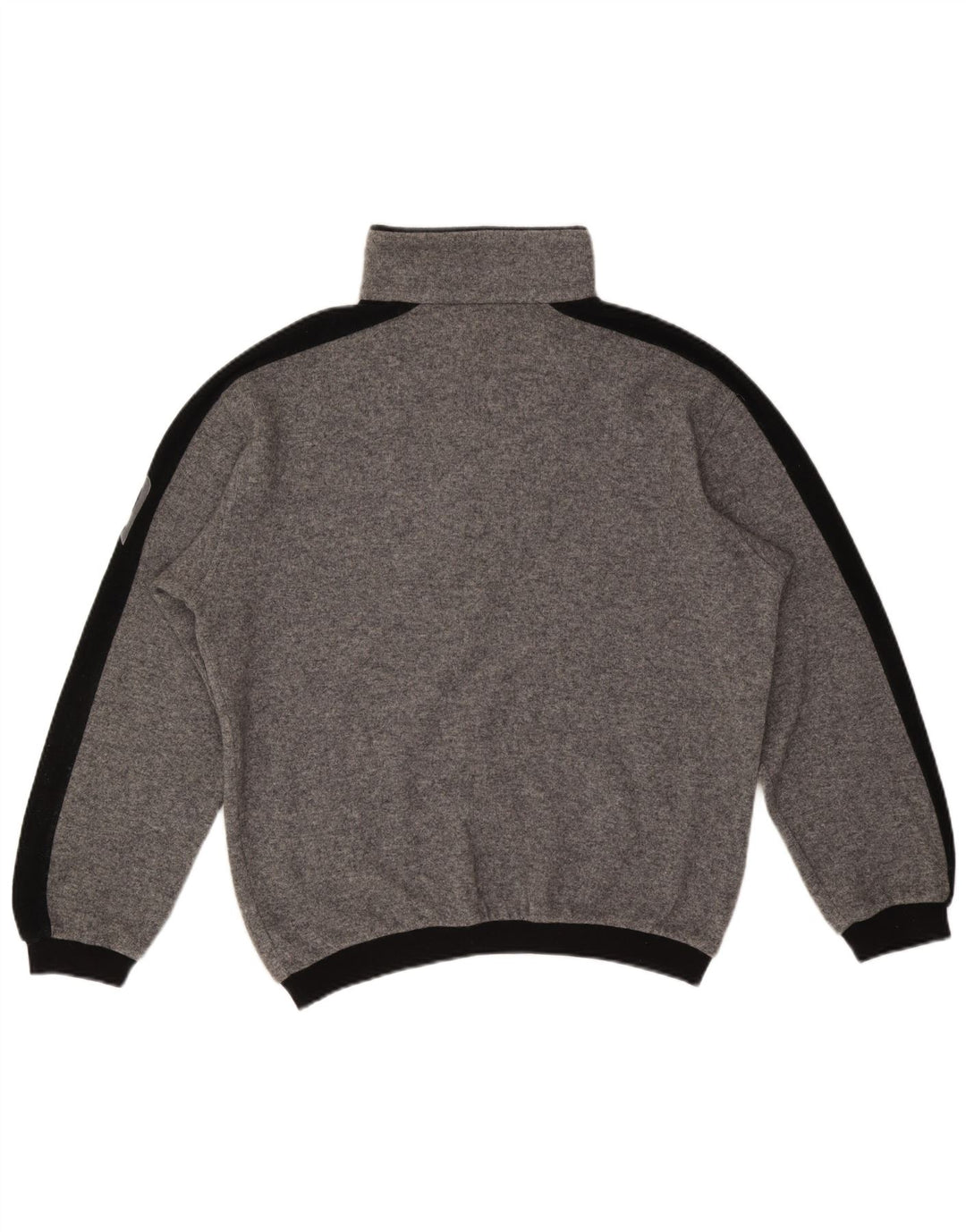 Bogner Herre Grafisk Zip Neck Jumper Sweater Stor Grå Colourblock Uld