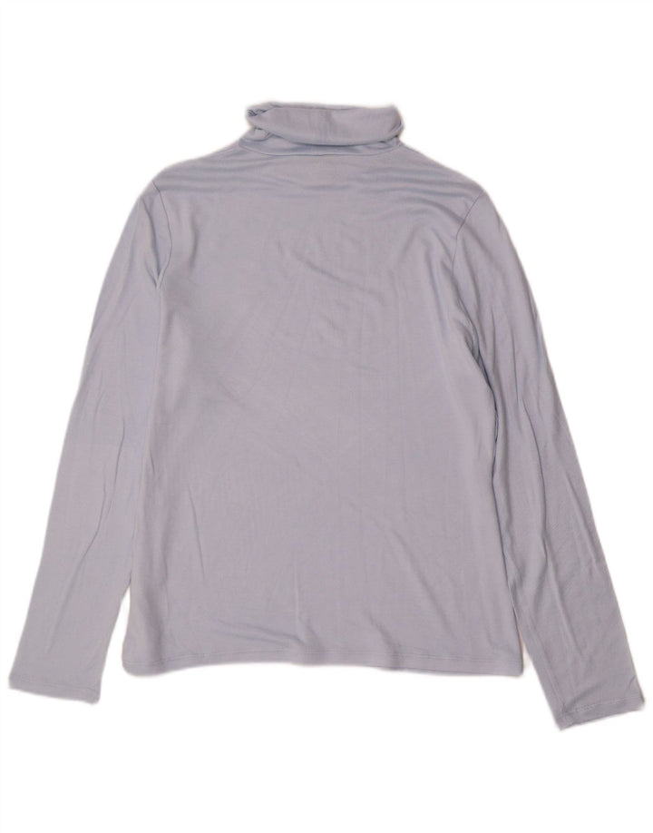Marks & Spencer Dame Roll Neck Top Langærmet UK 16 Large Blue Viscose