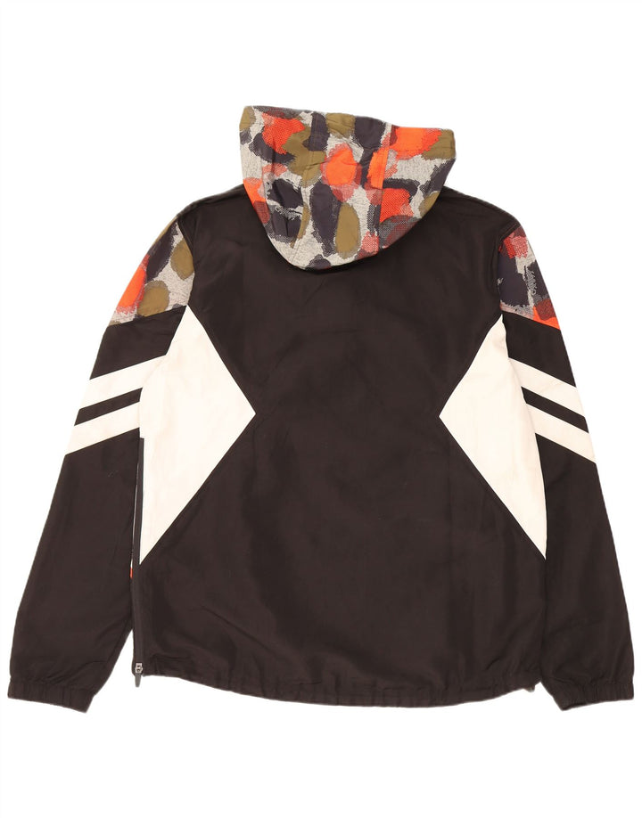 SUPERDRY Regnjakke med hætte til mænd DK 40 Stor sort plettet