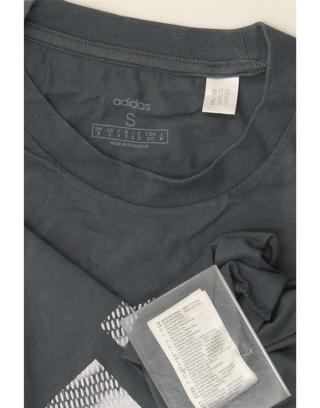 Adidas Grafisk T-shirt top til mænd, lille blå bomuld