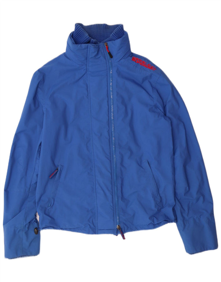 SUPERDRY Herre Windbreaker Jacket UK 40 Large Blue Nylon