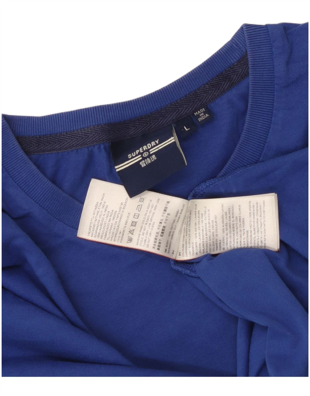 Superdry T-shirt top til mænd, stor blå bomuld