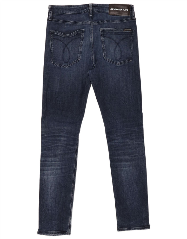 CALVIN KLEIN Slim Jeans til mænd W33 L32 Marineblå Bomuld