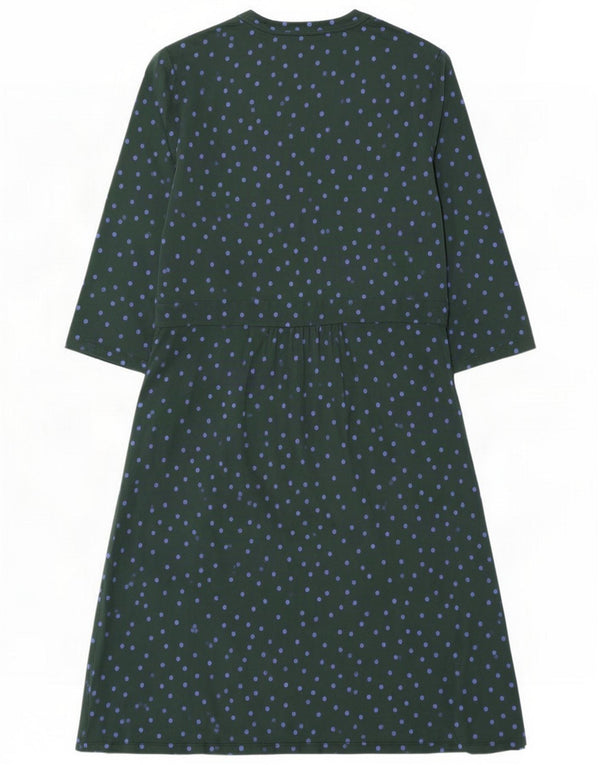 Boden Dame 3/4 ærmer A-Line Kjole UK 22 3XL Grøn Polka Dot Viscose
