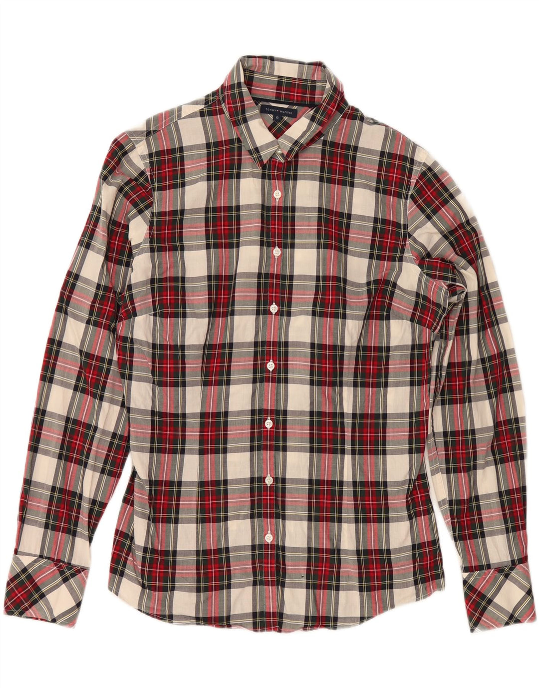 TOMMY HILFIGER Womens Shirt US 10 Large Red Check Cotton Vintage Tommy Hilfiger and Second-Hand Tommy Hilfiger from Messina Hembry 