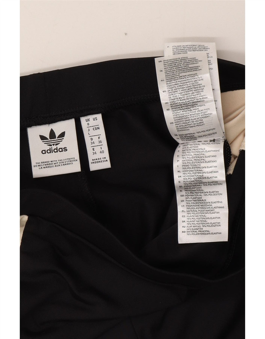 ADIDAS Womens Leggings UK 8 Small Black Colourblock Polyester