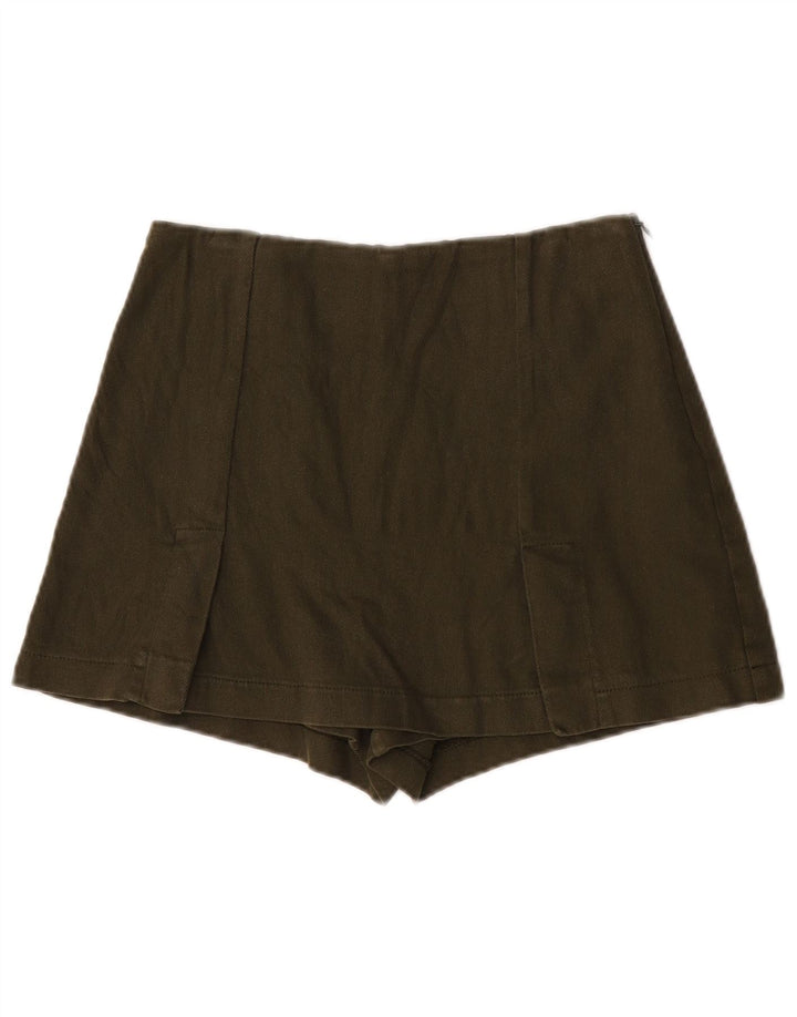 Zara Hot Pants til kvinder XS W24 Khaki Bomuld