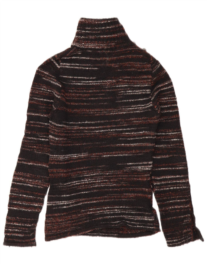Penny Pull Dame Shawl Neck Jumper Sweater UK 8 Small Brown Flecked Wool