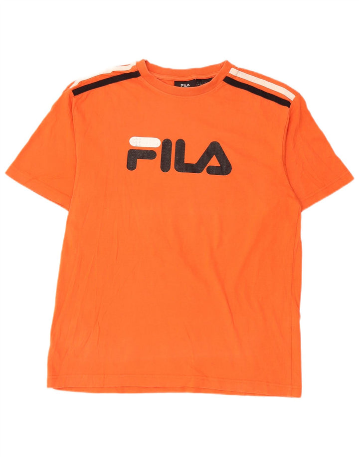 Fila Herre grafisk T-shirt top medium orange stribet bomuld