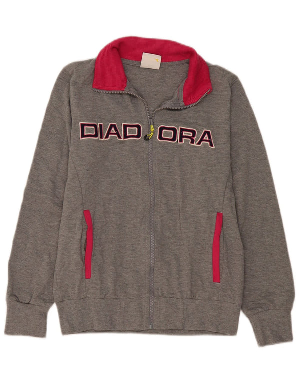 Diadora Grafisk træningsdragt topjakke til kvinder UK 10 Small Grey Colourblock