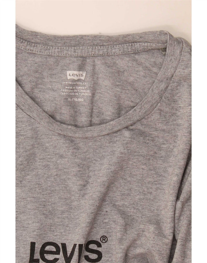 Levi's Herre grafisk T-shirt Top XL Grå Flecked