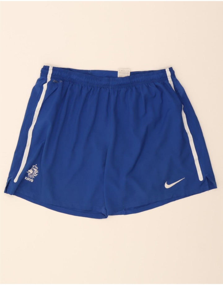 NIKE Mens KNVB Sport Shorts 2XL Blue Polyester Vintage Nike and Second-Hand Nike from Messina Hembry 