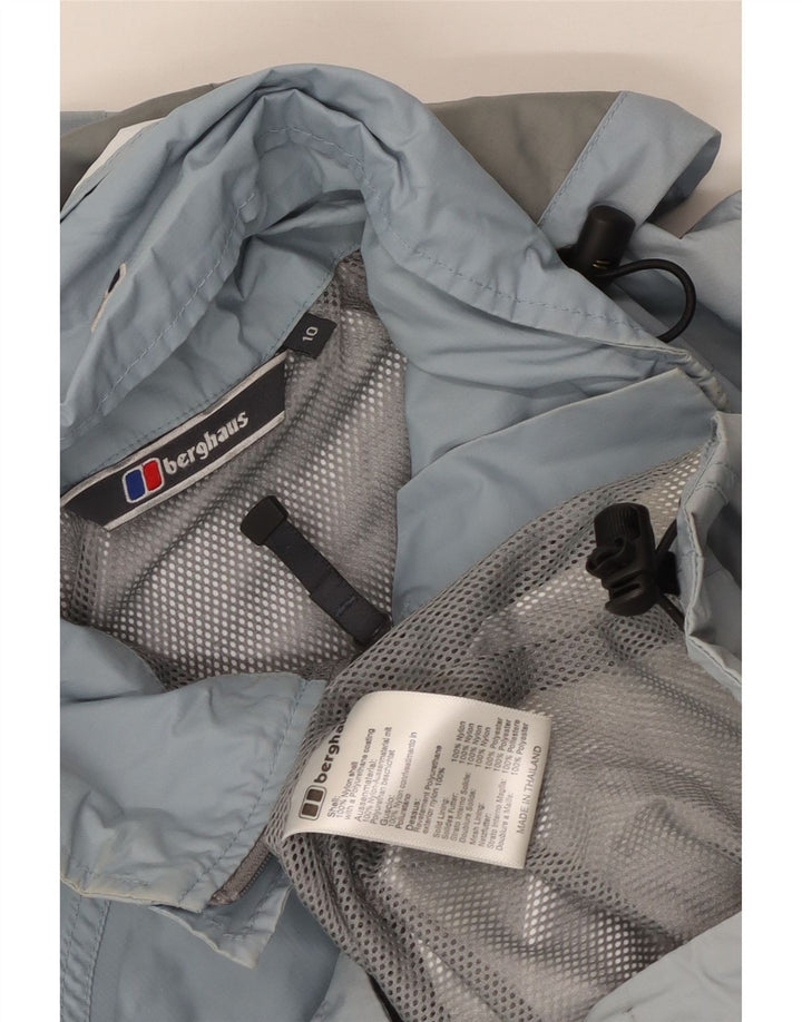 Berghaus Dame Hætte Oversized Regnjakke UK 10 Lille Blå Nylon
