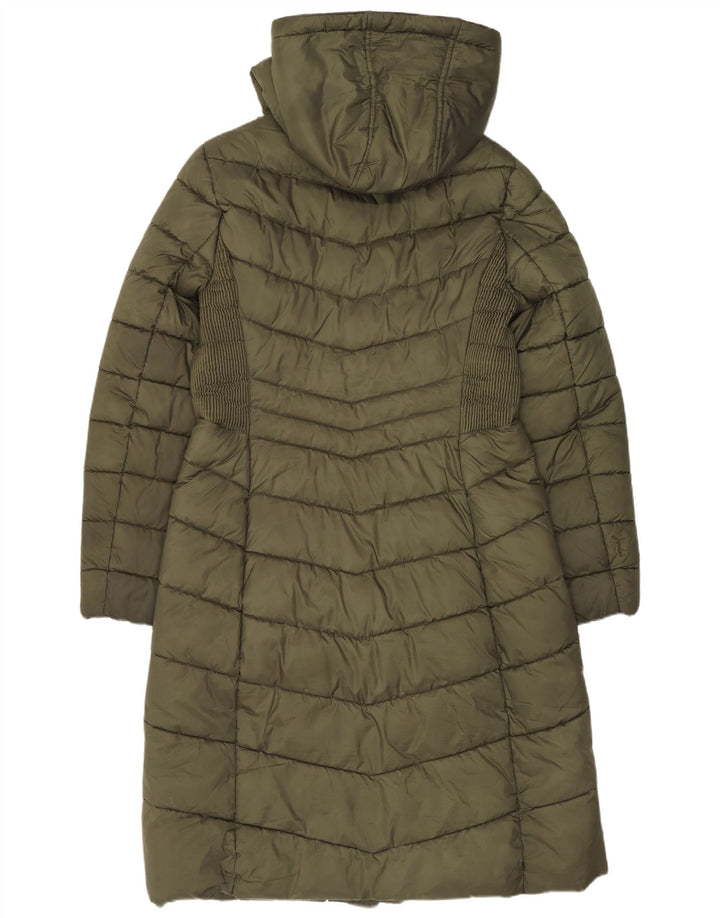 Joules Dame Hætte Polstret Frakke UK 12 Medium Khaki Polyester