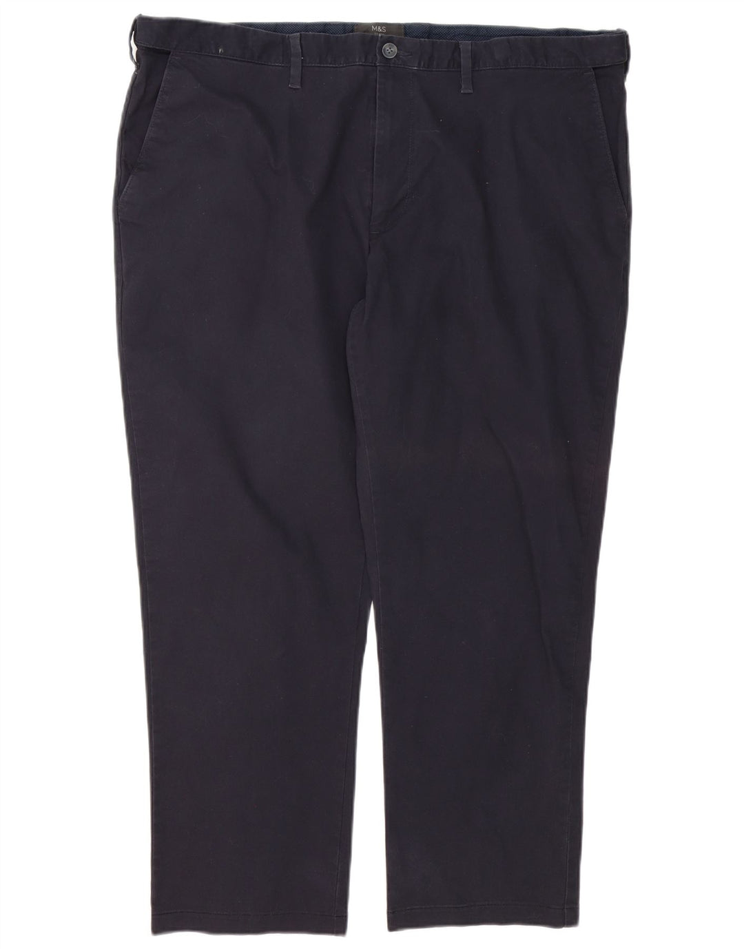 Marks & Spencer Herre Regular Fit Chinobukser W44 L28 Marineblå Bomuld