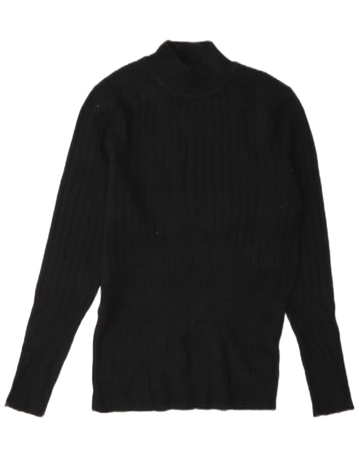 Marks & Spencer Dame Turtle Neck Jumper Sweater UK 12 Medium Black