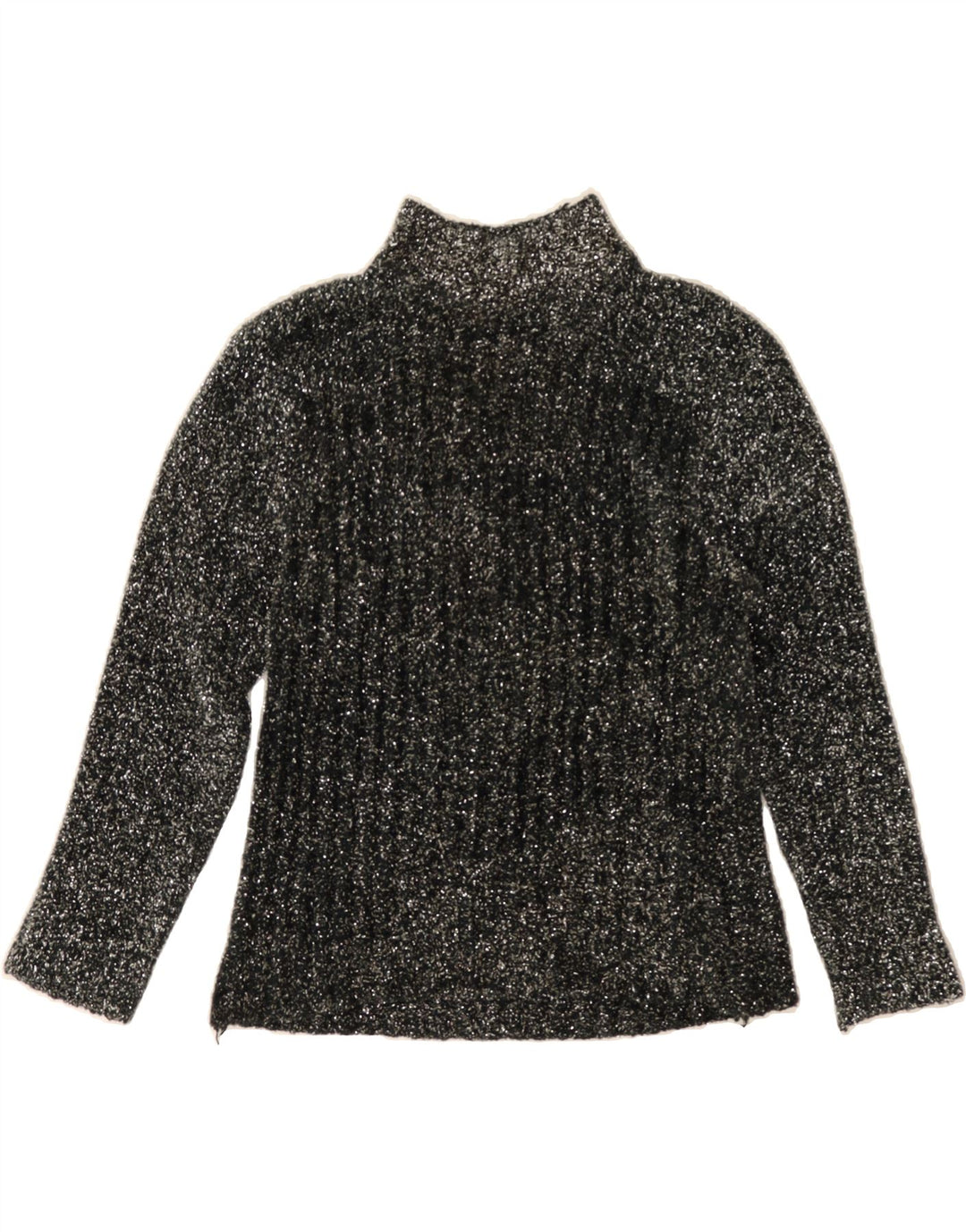 VINTAGE Womens Turtle Neck Jumper Sweater UK 10 Small Black Flecked Vintage Vintage and Second-Hand Vintage from Messina Hembry 