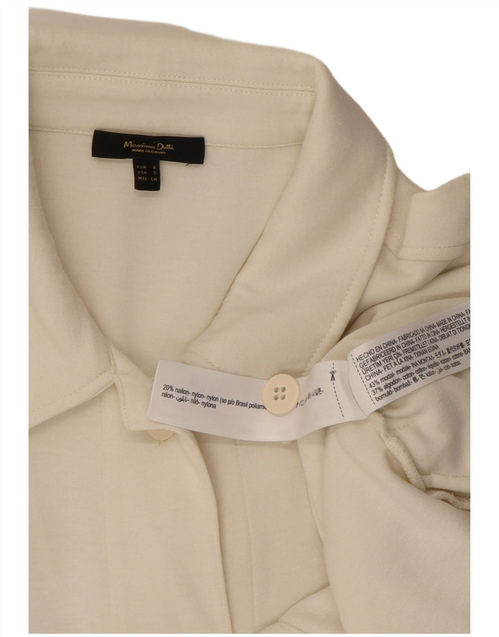 Massimo Dutti Dame Oversized Skjorte UK 10 Small Off White Nylon