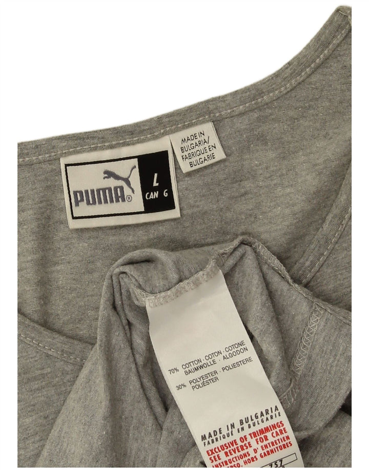 PUMA Mens Vest Top Large Grey Cotton