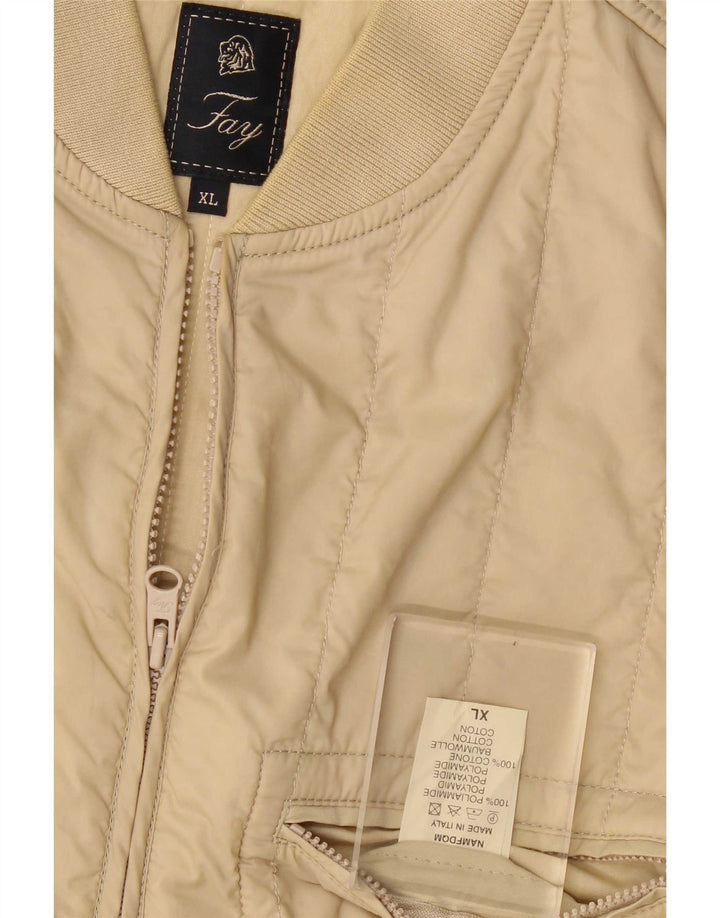 Fay Mens Polstret Gilet UK 42 XL Beige Polyamid