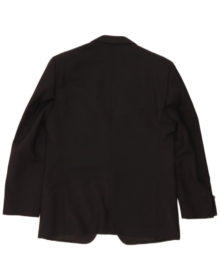 Gemelli Herre 1 Knap Blazer Jacket UK 42 XL Sort Uld