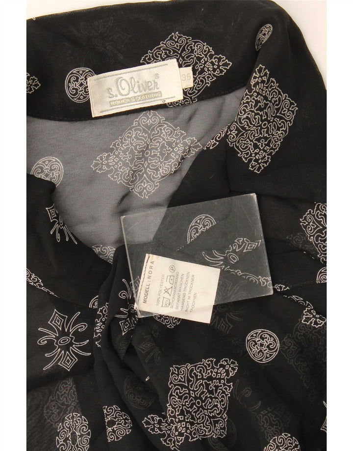 S.Oliver Womens Longline skjortebluse EU 36 Small Black Floral Polyester