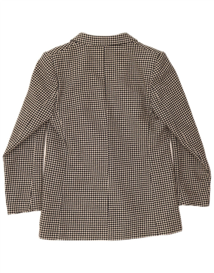 Vintage Dame Dobbeltradet Blazer Jacket UK 12 Medium Black Houndstooth