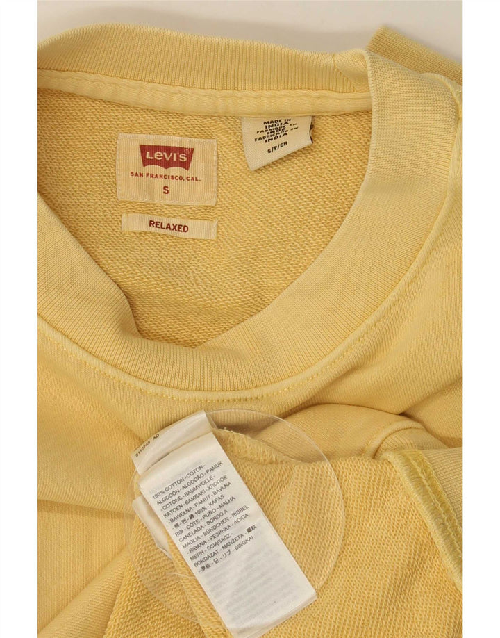 Levi's Mens Relaxed Fit Sweatshirt Jumper Small Yellow Cotton