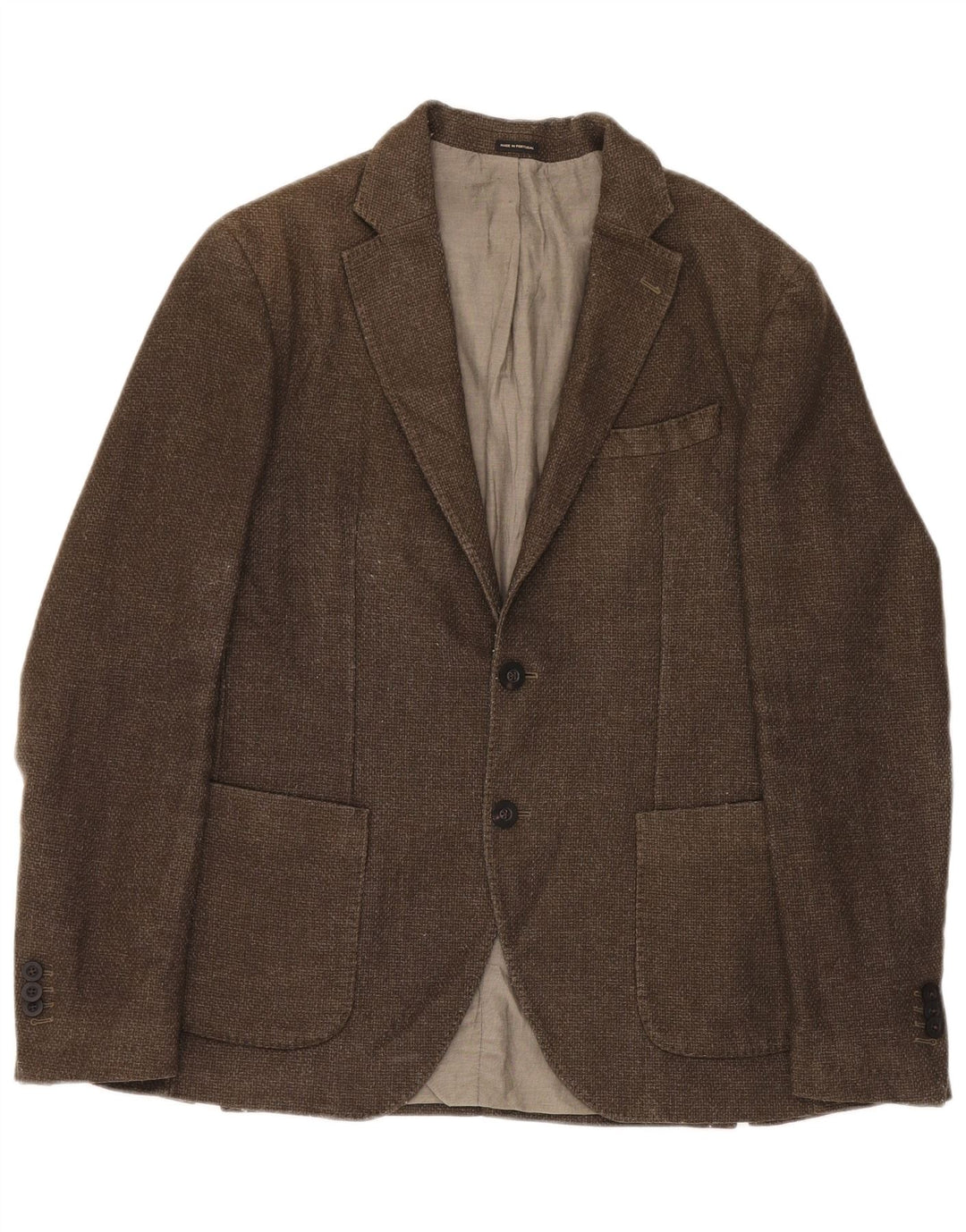 Massimo Dutti Herre 2-knaps blazerjakke EU 50 Medium Brun Uld