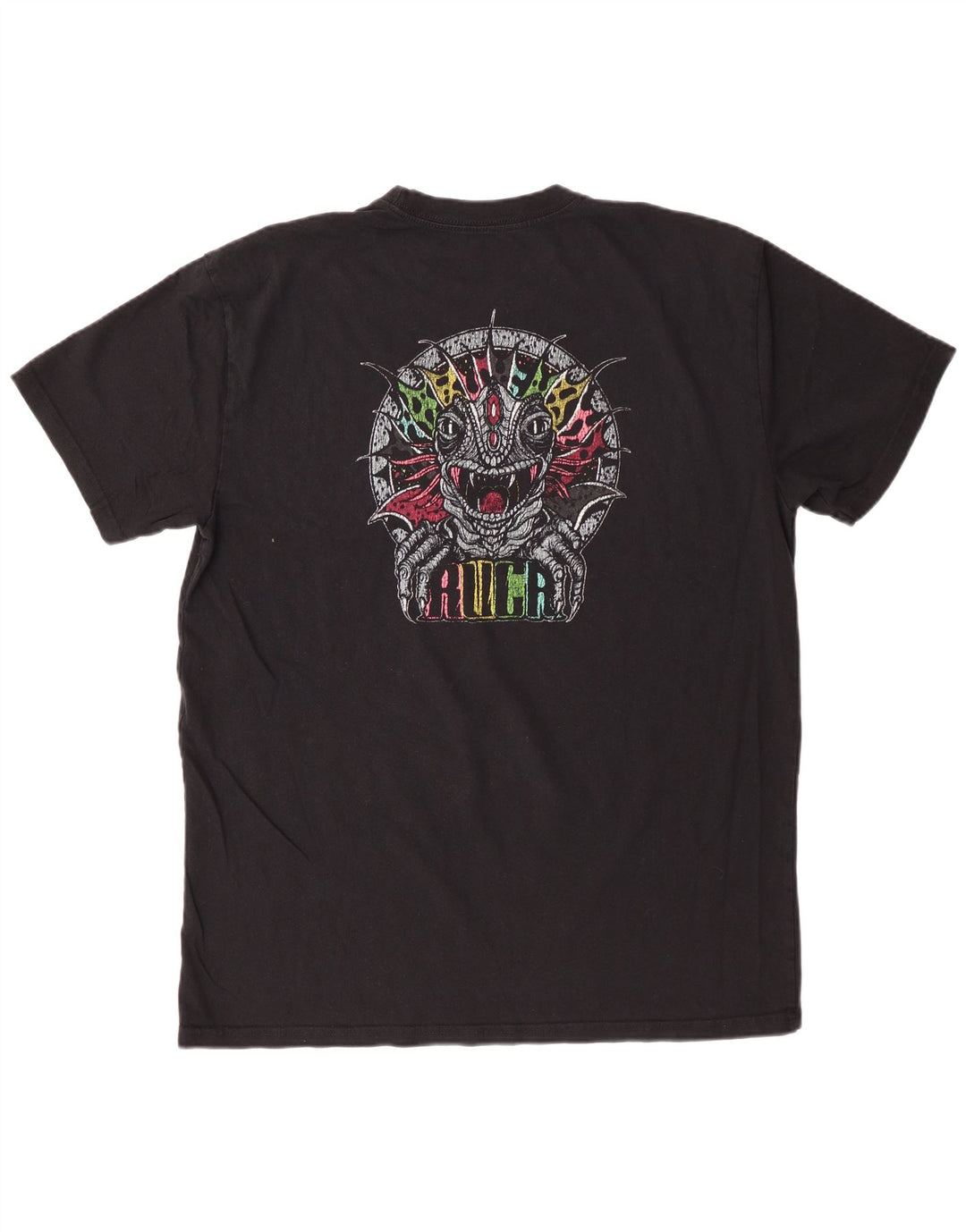 RVCA Herre Relaxed Fit Grafisk T-Shirt Top Stor Sort