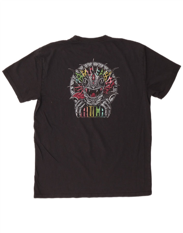 RVCA Herre Relaxed Fit Grafisk T-Shirt Top Stor Sort