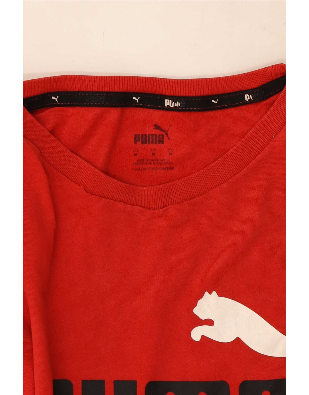 Puma Herre grafisk T-shirt Top Medium Rød Bomuld
