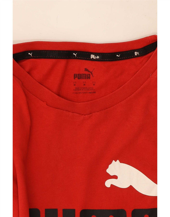 Puma Herre grafisk T-shirt Top Medium Rød Bomuld