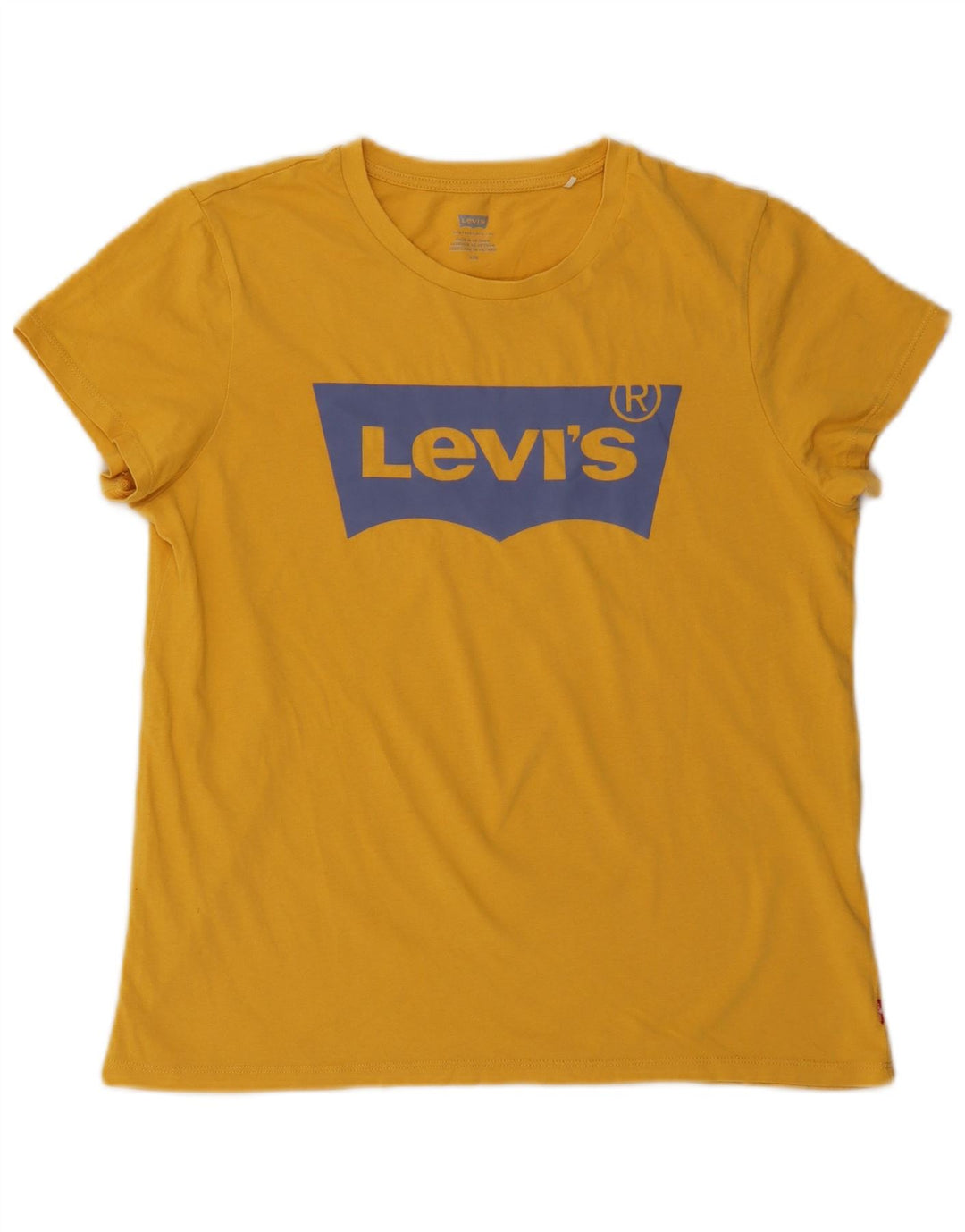Levi's Dame Grafisk T-Shirt Top UK 16 Stor Gul Bomuld