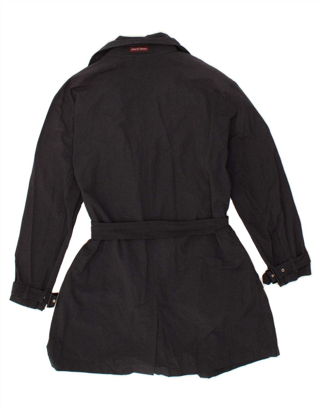 HENRY COTTONS Womens Trench Coat IT 44 Medium Navy Blue Vintage Henry Cottons and Second-Hand Henry Cottons from Messina Hembry 