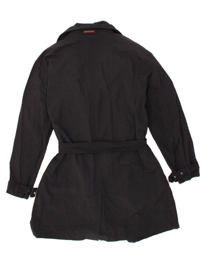 HENRY COTTONS Womens Trench Coat IT 44 Medium Navy Blue Vintage Henry Cottons and Second-Hand Henry Cottons from Messina Hembry 