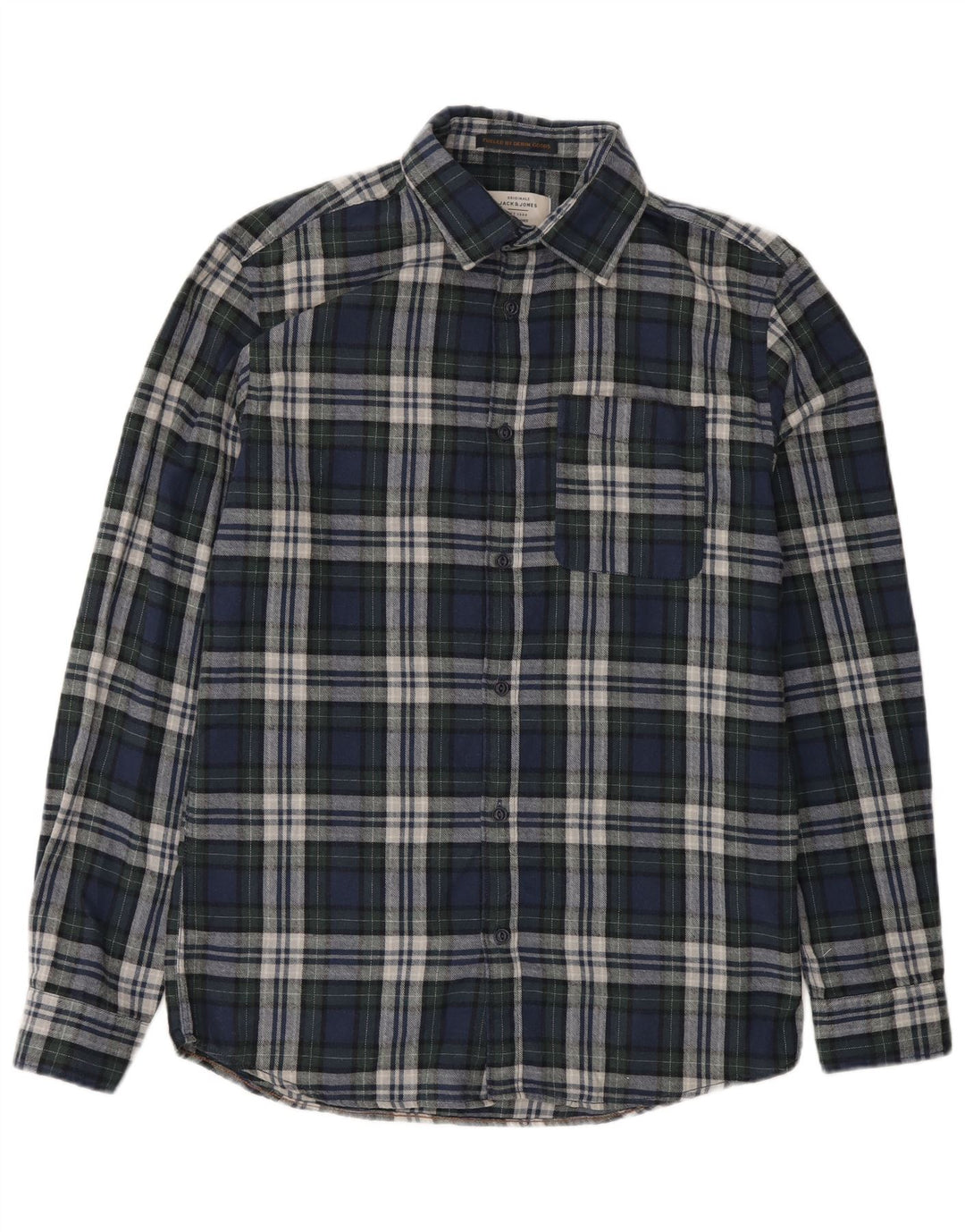 Jack & Jones Herre flannelskjorte Medium marineblå ternet bomuld