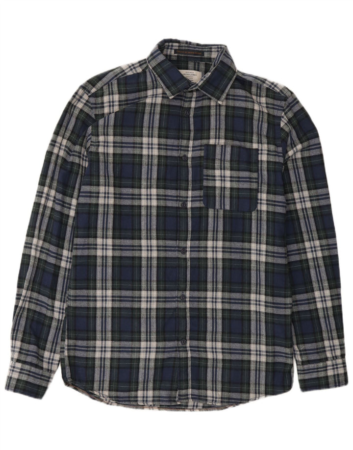 Jack & Jones Herre flannelskjorte Medium marineblå ternet bomuld
