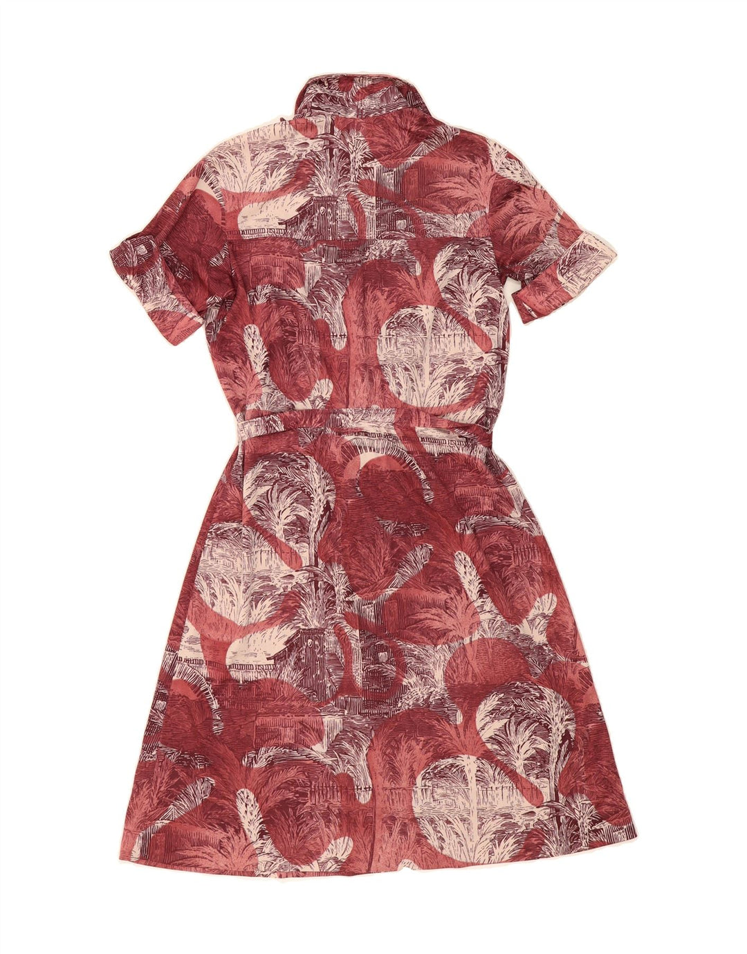 LUISA SPAGNOLI Womens Abstract Pattern A-Line Dress IT 44 Medium Burgundy Vintage Luisa Spagnoli and Second-Hand Luisa Spagnoli from Messina Hembry 