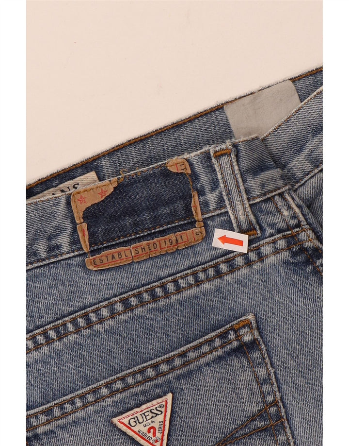 Guess Men Distressed Straight Jeans W34 L31 Blå