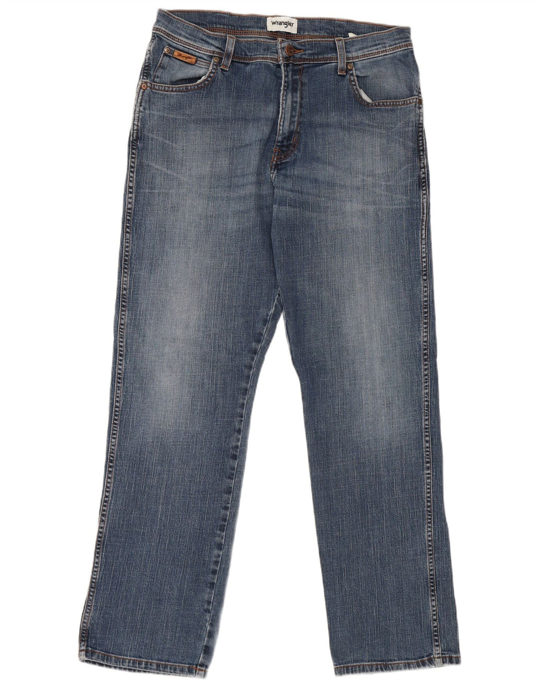 Wrangler Straight Jeans til mænd W34 L32 blå bomuld