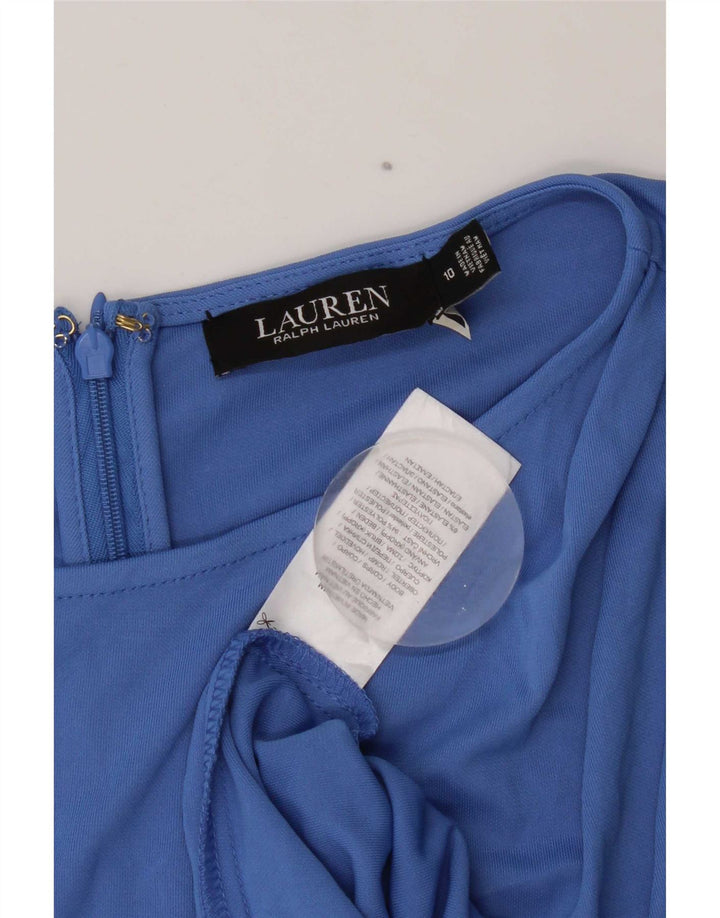 Ralph Lauren Dame Skede Kjole US 10 Stor Blå Polyester