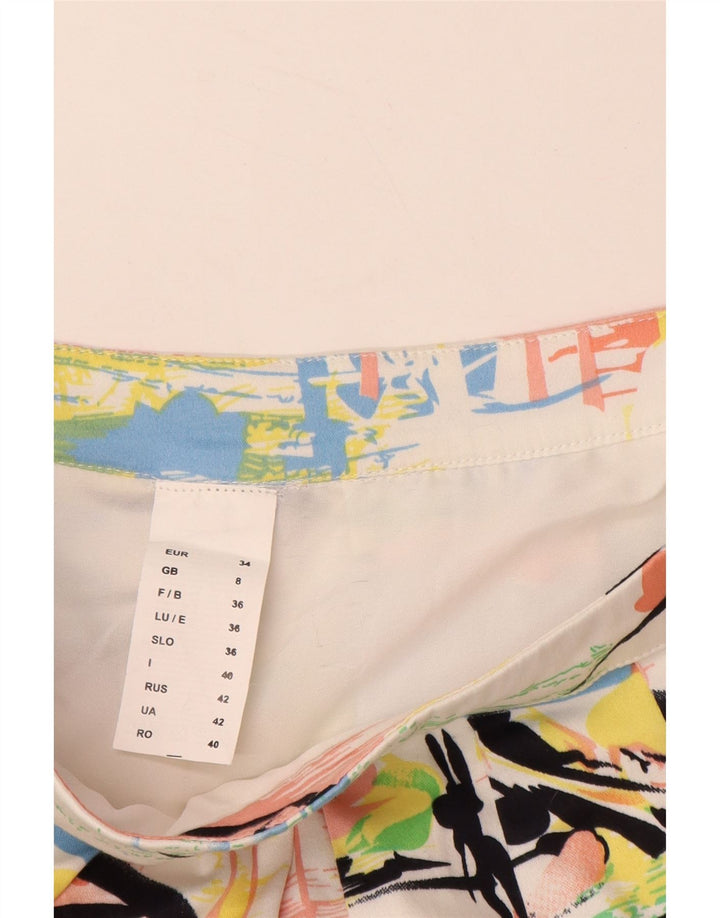 VINTAGE kvinders abstrakt mønster mininederdel UK 8 Small W28 Multicolored