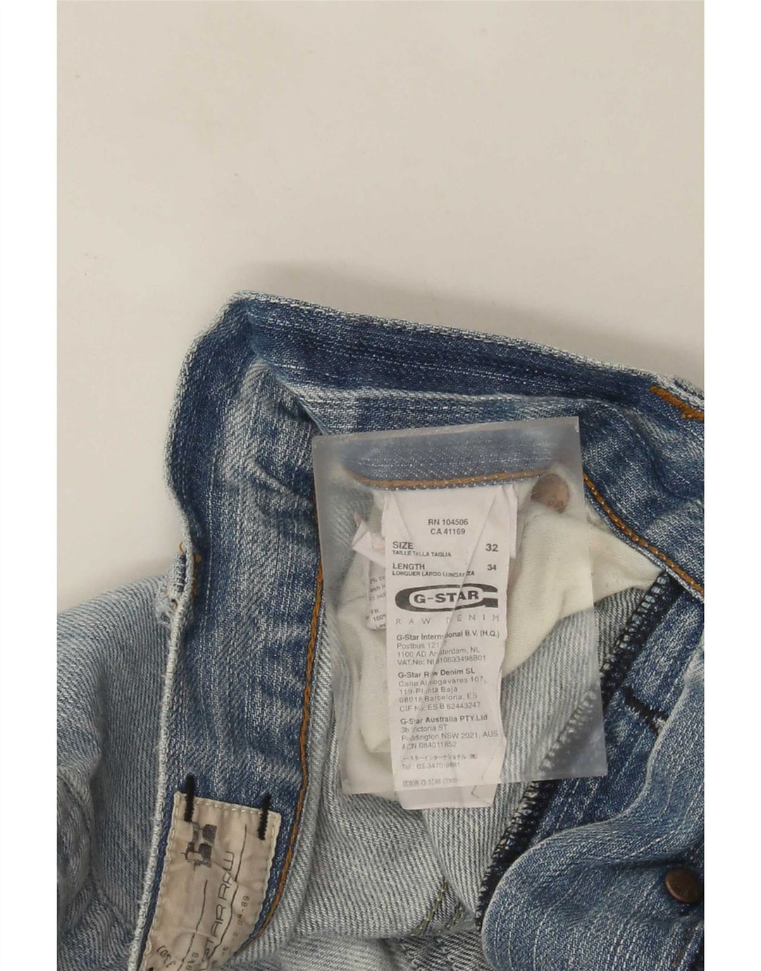 G-Star Herre Distressed Straight Jeans W32 L34 Blå Bomuld