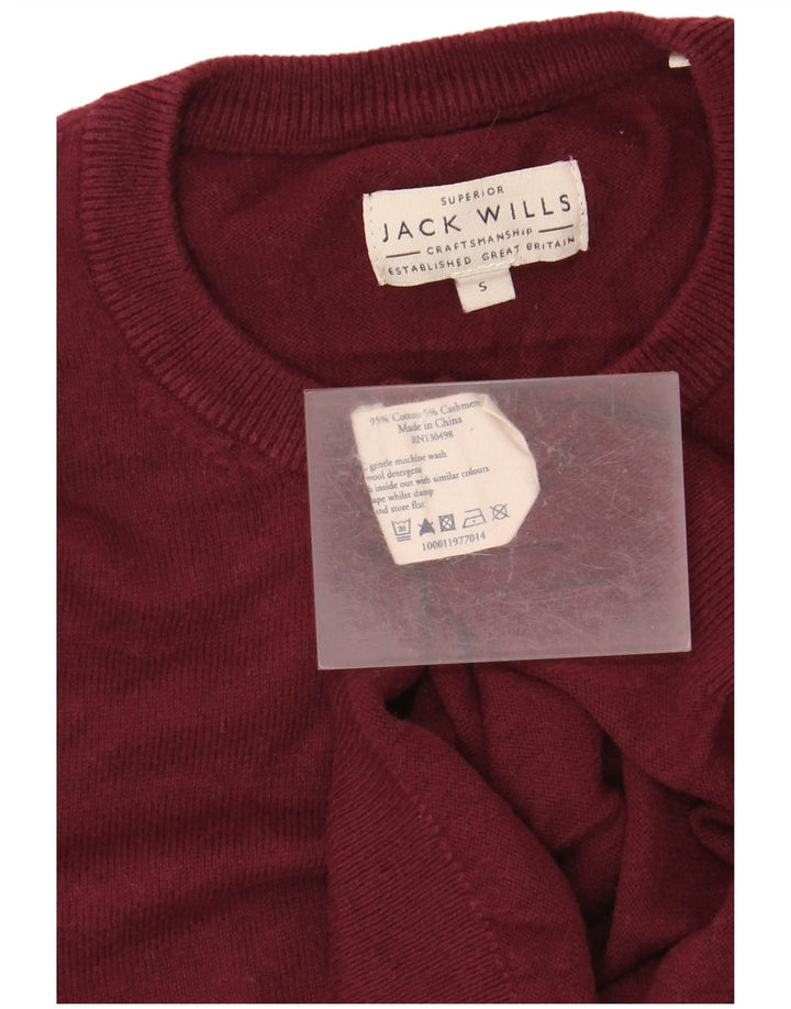 Jack Wills Herre Crew Neck Jumper Sweater lille rødbrun bomuld