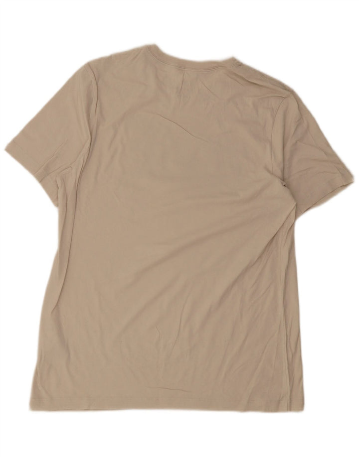 Nike grafisk T-shirt top til mænd, stor beige bomuld