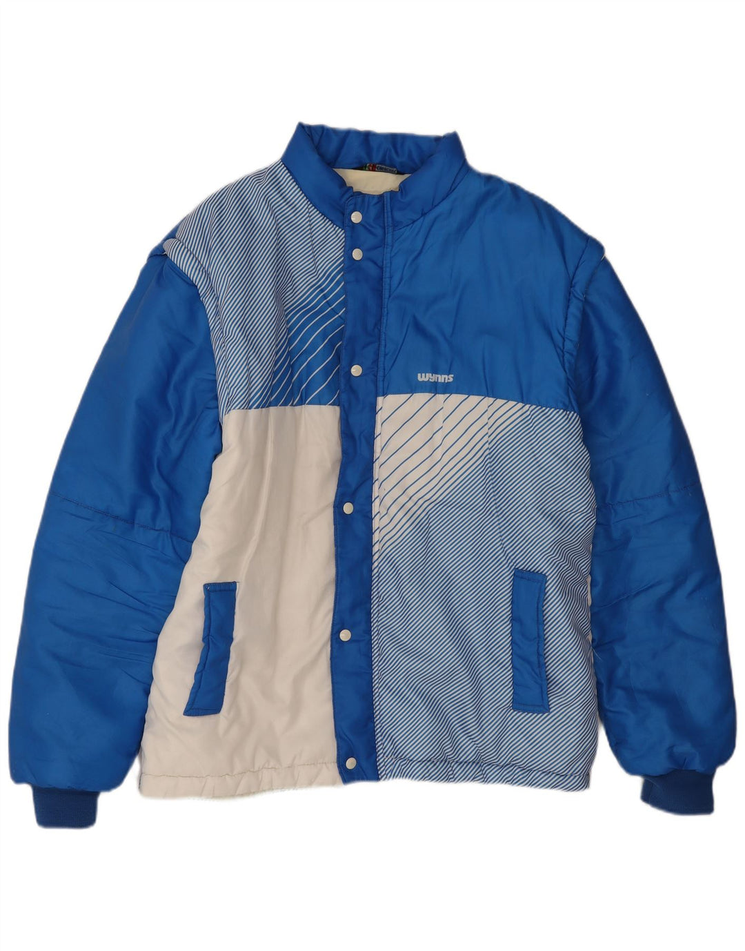 Vintage polstret herrejakke UK 42 XL Blue Colourblock